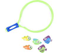 Mdy-- Epuisette De Peche Avec 5 Poissons - Jeu D'adresse Et De Plein Air - 040093 - Jouet Enfant - Attrape Poisson - Bleu - Plastique - 30 Cm - À Partir De 3 Ans