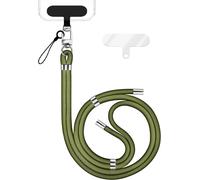 Mdy-Holdme Lanière Universelle Pour Smartphone & Coque De Téléphone Portable, Cordon En Nylon Réglable, Sangle De Cou, Bandoulière Avec Mousqueton (Argent) & 2 Patches, Lanyard, Couleur:Olive Vert