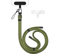 Mdy-Holdme Lanière Universelle Pour Smartphone & Coque De Téléphone Portable, Cordon En Nylon Réglable, Sangle De Cou, Bandoulière Avec Mousqueton (Noir) & 2 Patches, Lanyard, Couleur:Olive Vert