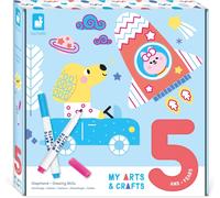 Mdy-Janod - My Arts & Crafts - 5 Ans - Coffret Dessin Graphisme - 8 Illustrations + 2 Feutres Effaçables - Kit Loisir Créatif Enfant - Motricité Fine Et Concentration - J07745