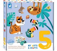 MDY-JANOD - My Arts & Crafts - Dès 5 Ans - Gommettes et Décors - 5 Tableaux - Kit Loisir Créatif Enfant - Apprentissage Motricité Fine et Concentration - J07744