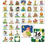 MDY-Jeu d'association de m¿¿moire, 72 Cartes d'association d'animaux pour Les Tout-Petits 36 mod¿¿les de Cartes m¿¿moire Jouets d'apprentissage ¿¿ducatifs pour Les Enfants d'age pr¿¿scolaire 4 5 6 An