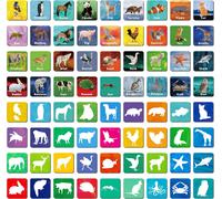 MDY-Jeu de m¿¿moire de Correspondance de 108 pi¿¿ces, 72 Cartes d'animaux et 36 Cartes d'ombres correspondantes. 36 Paires d'animaux r¿¿els pour Les Tout-Petits, la Maternelle, Les Enfants de 4, 5, 6