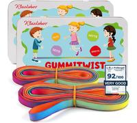 Mdy-Kleintober I 2 Gummitwist I Caoutchouc Sauteur I Twister I Jouets D'intérieur Et D'extérieur I Corde Chinois I Avec Instructions Pour Les Jeux I Pour Filles & Garçons, Parfait Comme Cadeaux