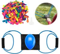 Mdy-Lanceur De Ballons À Eau Pour 3 Personnes, Canon À Ballon D'eau, 300 Yard Lanceur De Ballons D'eau, Lance Pierre Ballon Livré Avec 200 Ballons À Eau, Jeux De Plein Air Pour Enfants Et Ado(Bleu)
