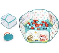 MDY-Li'l Woodzeez Toys - Piscine à balles - 42 balles colorées - Pliable et Portable - Ensemble de Fosse à balles pour Tout-Petits, Enfants - Mini Espace de Jeu - 1 an +