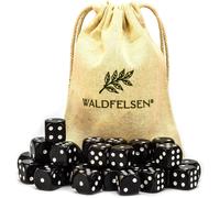 Mdy-Lot De 6, 12, 20, 30 Ou 50 Dés De Haute Qualité De Taille Standard De 16 Mm En Acrylique - Cube De Jeu Dice 6 Côtés À Six Côtés - Accessoires De Jeu Avec Sac En Tissu (Noir, 30 Pièces)