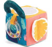 Mdy-Ludi - Cube D'éveil Jungle En Tissu Doux - Jouets D'éveil Bébé - Dès 3 Mois - Développe Le Toucher, La Motricité Fine & Le Bien-Être - Nombreuses Textures & Activités - Motif Feuilles
