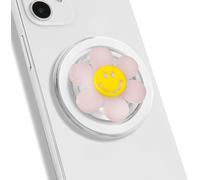 Mdy-Magnet Pour Coque Telephone A Fleur Anneau De Téléphone Portable Smiley Magnetic Phone Holder Etui Antiadhésif Pour Magnet Bague Telephone Portable(Rose)