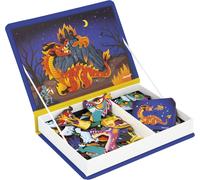 MDY-- Magnéti'Book Dragons - Jeu Educatif Magnétique 53 Aimants + 10 Modèles - Jouet Enfant en Carton FSC - Développe Dextérité et Imagination - Dès 3 Ans - J02527, Violet