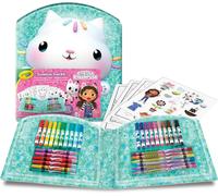 MDY-, Mallette Créative Gabby et la Maison Magique, 40 pièces avec Feutres, Crayons de Cire, Pages à colorier, Autocollants, à partir de 5 Ans, 04-2945