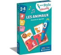 MDY- Mon Stylo Interactif ¿ Les Animaux pour Enfants 2 Ans+ Jeu Éducatif avec 12 Mini-Puzzles Recto-Verso Stylo Sonore et Lumineux Apprentissage Autonome Quiz et Association Animaux