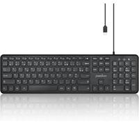 MDY-Perixx PERIBOARD-210C Clavier Filaire USB C Pleine Taille avec Touches Ciseaux silencieuses - Compatible avec Les tablettes, Les Ordinateurs et Les Ordinateurs Portables - Noir - Français AZERTY