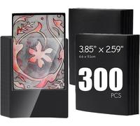 Mdy-Pochette Carte Pokemon, Protège Cartes De Protection Transparentes, Trading Card Sleeves Protege Carte Vierges Pour Jeux Pochette (Noir Transparent¿300pc¿, 66x91mm)