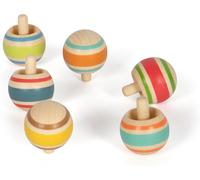 MDY-small foot Set de toupies Magiques en Bois, 6 toupies, pour Enfants à partir de 3 Ans, 12606