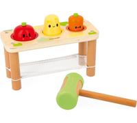 MDY-- Taptap Légumes de la Ferme - Jouet d'Éveil Enfant - 3 Légumes du Potager + 1 Maillet - Développe la Motricité Fine - Jouet en Bois FSC - Dès 12 Mois,J03309