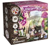 Mdy-Terrarium De Licorne Pour Enfants - Écosystème Avec Licorne Jouet Pour Enfant, Terrarium + 21 Autocollants, Jeux De Stem, Cadeau Educatif Pour Filles Et Garçons 5 6 7+ Ans