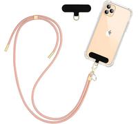 Mdy-Tour De Cou Telephone Universelle Cordon Téléphone Portable Collier De Longe Porte-Clés Patch Sangles Réglables En Nylon Pour Iphone Samsung Huawei Xiaomi Et Plus De Smartphone Or Rose