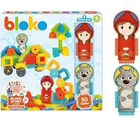 Mdy-\U2013 Coffret 50 Bioko Avec 2 Figurines Sur Le Thème Du Petit Chaperon Rouge Et Du Loup \U2013 Dès 12 Mois \U2013 Fabriqué En Europe \U2013 Jouet De Construction 1er Âge \U2013 503708