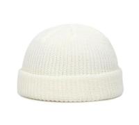 MdybF Bonnet Homme Hommes en Tricot Chapeau Bonnet De Crâne De Crâne Marin Docker Pêcheur Pêcheur À Randeur Chapeaux Thermiques Chauffants Hivernaux-Blanc