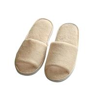 MdybF Chaussons jetables 10 Paires De Femmes Couleur Unie Corail Velours Pantoufles Doux Non Jetables Home Hôtel Pantoufles-Couleur Beige-Une Taille