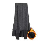 MdybF Jupes Femme Leggings en Toison Jupe Femmes Pantalon Culotte d'automne Hiver Plus Taille De Taille Thermoulire-Gris Épaissis-m