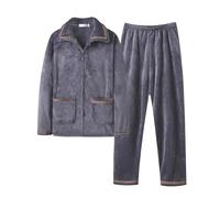 MdybF Pyjama d'hiver pour Hommes Automne Et Hiver en Pyjama Masculin Automas Et Hiver Épaissis en Molleton Chaud De La Maison Chaude-K125-3-Xxxl