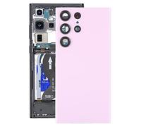 MDYH JBCSX TTYKK Coque arrière de Batterie en Verre pour Samsung Galaxy S23 Ultra SM-S918 avec Cache d'objectif d'appareil Photo (Color : Rose)