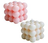 MDYNI Lot de 2 bougies en forme de cube à bulles parfumées en cire de soja pour décoration de chambre à coucher, de mariage