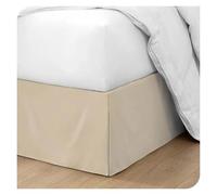MDYTPT Cache-sommier Confortable et Doux - Jupe de lit Plissé et Ajusté avec Tissu Résistant aux Rides et à la Décoloration - 38 cm de Haut - Cache-sommier Élastique Enveloppant (Beige, 120x190x35 cm)