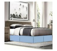 MDYTPT Cache-sommier plissé sur mesure en tissu infroissable et doux - 38,1 cm de haut - Bleu - 140 x 200 x 35 cm