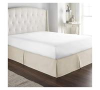 MDYTPT Cache-sommier plissé sur mesure en tissu infroissable et doux - 38,1 cm de haut - Crème - 180 x 200 x 35 cm