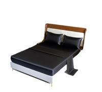 MDYTPT Parure de lit en satin de couleur unie avec draps-housses pour lit simple, double, king size, drap plat de luxe en rayonne (couleur 03, grand lit, 4 pièces)