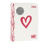 ME Agenda journalier 16 mois moyen 2025-2026 Agenda classique édition avec couverture souple avec motif en relief et 512 pages, idéal pour les collèges, 12 x 16,5 cm, blanc