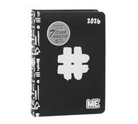 ME Agenda journalier 16 mois moyen 2025-2026 Agenda classique édition avec couverture souple avec motif en relief et 512 pages, idéal pour les collèges, 12 x 16,5 cm, noir