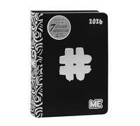 ME Agenda journalier 16 mois moyen 2025-2026 Agenda Luxury Edition avec couverture souple avec motif en relief et 512 pages, idéal pour les collèges, 12 x 16,5 cm, Hashtag