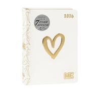 ME Agenda journalier 16 mois moyen 2025-2026 avec couverture souple avec motif en relief et 512 pages, idéal pour les collèges, les supérieures et les universités, 12 x 16,5 cm, Love