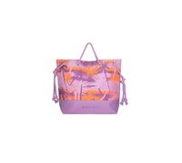 Me-Fui Sac à bandoulière, motif palmiers, violet et orange, 100% polyester, 40x14x38 cm, double poignée