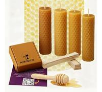 ME HECHIZAS TU Rituel abondance et prospérité (jours 11 et 22) | QR pour accéder aux rituels | 4 bougies au miel XL (14 cm) + 2 Palo Santo | 100 % cire d'abeille pure | naturelle et spirituelle.