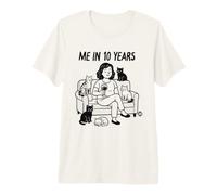 Me in 10 Years Cat Mom T-Shirt Haut de Gamme