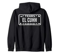 Me La Pelan Trokiando Texas El Cuhh Takuache License Plate Sweat à Capuche