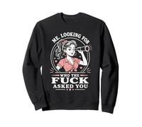 Me Looking for Who The Fuck Asked You Télescope rétro Amusant Sweatshirt
