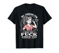 Me Looking for Who The Fuck Asked You Télescope rétro Amusant T-Shirt