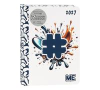 Me My Evolution Agenda journalier 2027 de 16 mois, pour garçons et filles, avec couverture souple et graphique en relief, 512 pages, idéal pour l'école secondaire et l'université, 12 x 16,5 cm
