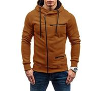 Me’s Sports Jacket Fashio Casual Me’s Hooded Jacket Classic All-Match Me’s Coat Outdoor Ruig Workout Me’s Hooded, E-Camel, S