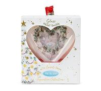 Me To You Bear Tatty Teddy XGT01041 Boule de Noël en Verre en Forme de cœur Bleu/Gris/Rouge