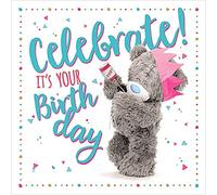 Me To You Carte d'anniversaire 3D motif lenticulaire Tatty Teddy avec bouton-pression - Collection officielle - 15,2 x 15,2 cm