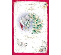 Me To You Carte de Noël Inscription To A Lovely Auntie, Tatty Teddy on Christmas Tree 15,2 x 22,9 cm - Collection officielle