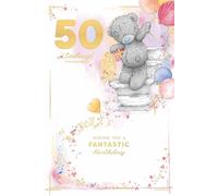 Me To You Tatty Teddy 50 Today Carte d'anniversaire de luxe avec ornement doré 15,2 x 22,9 cm - Collection officielle