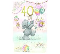 Me To You Tatty Teddy Carte d'anniversaire 40 ans Motif ours chassant les ballons - Collection officielle 15,2 x 22,9 cm